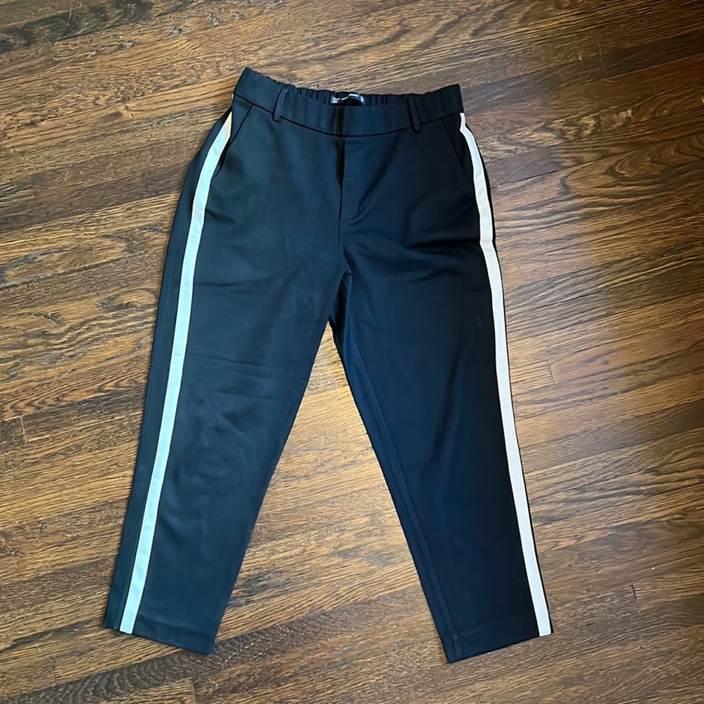 Zara Trafaluc Collection Black Pants w/ White Tuxedo Stripe